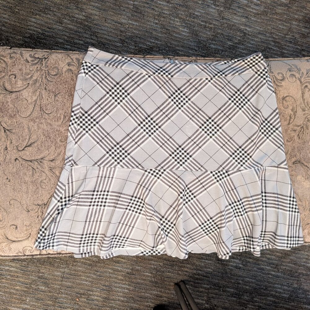 Cato Plaid Ruffled Skirt